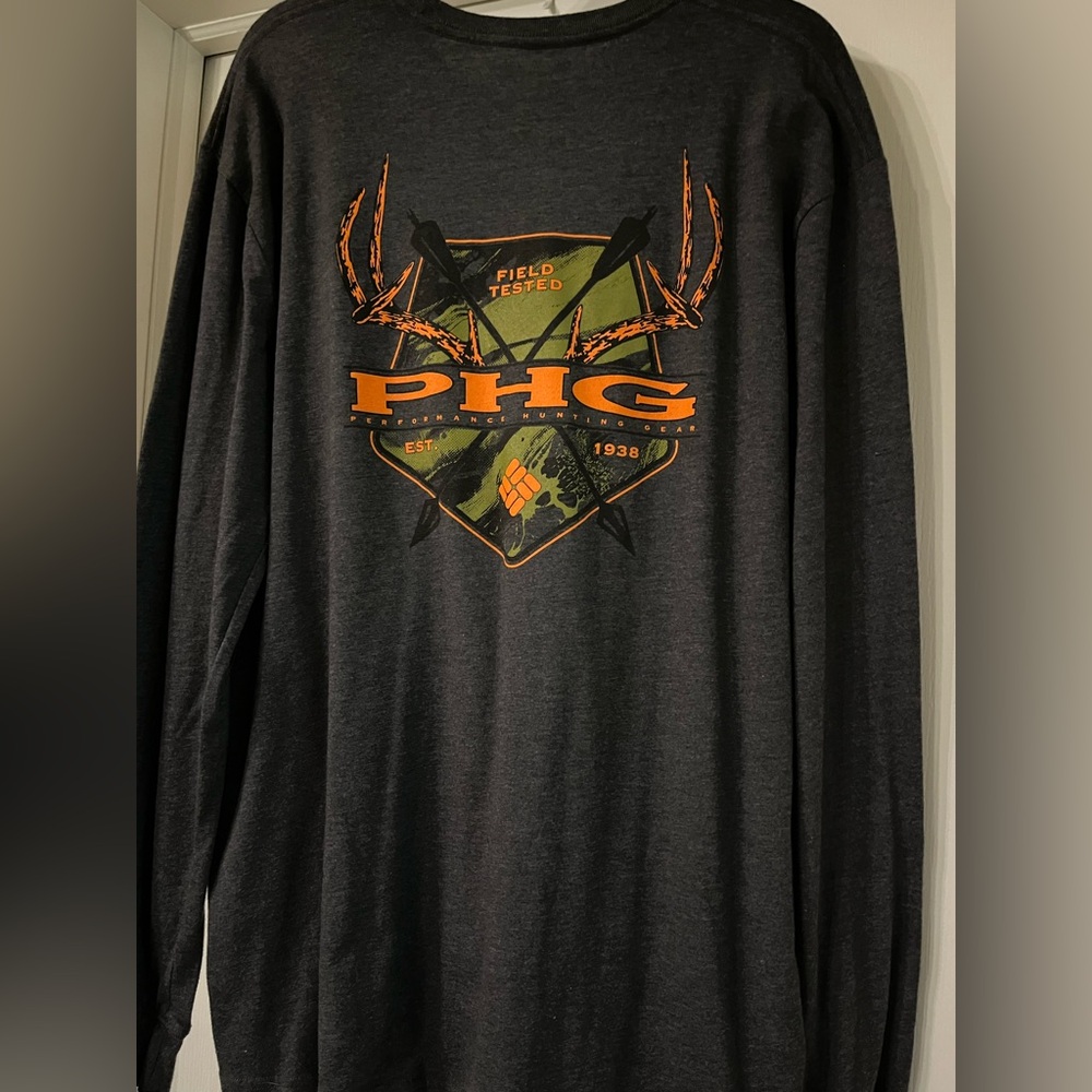Columbia PHG Performance Hunting Gear Adult XL Dark Gray Long Sleeve Tee
